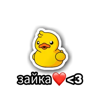 🌚 зайка ❤️ <3 canard, mignon, coeur, amour, lapin telegram sticker