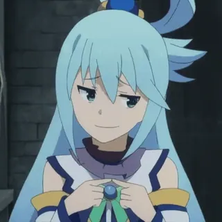 🖤 Aqua Konosuba Anime, Kartun, Aqua, Konosuba, Karakter, Gadis telegram sticker