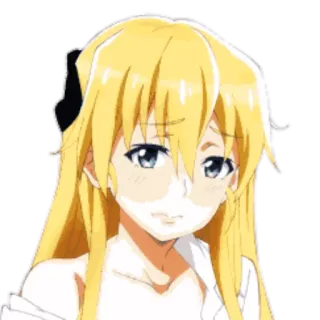 😳 Anime, Chica, Rubia, Linda, Dibujo animado, Personaje telegram sticker