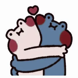 💌 лягушки, обниматься, любовь, милые, животные telegram sticker