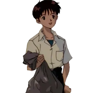 🙂 Shinji Ikari Neon Genesis Evangelion 애니메이션, 소년, 에반게리온, 신지, 캐릭터, 삽화 telegram sticker