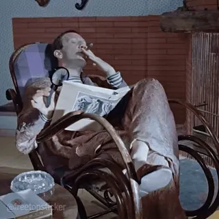 🚬 @treetopsticker smoking, relaxation, man, chair, cigar telegram sticker