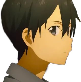 😕 Kirito Sword Art Online Anime, Kirito, Sword Art Online, Dessin animé, Personnage whatsapp sticker