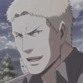 ⚔️ Reiner Braun Attack on Titan อนิเมะ, ตัวละคร, ชาย, เคร่งขรึม, ผมสีทอง whatsapp sticker