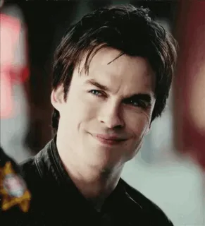 💉 Damon Salvatore The Vampire Diaries 达蒙·萨尔瓦托, 吸血鬼日记, 吸血鬼, 坏笑, 伊恩·萨默海尔德, 电视剧, 虚构人物 telegram sticker