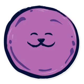 😌 lindo, pegatina, morado, animal, cara, dibujos animados, feliz, kawaii telegram sticker