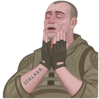 ☺️ S.T.A.L.K.E.R. videogame, stalker, militair, soldaat, tattoo telegram sticker