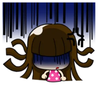 👿 cartoon, anime, girl, sad, depressed, cartoon character whatsapp sticker
