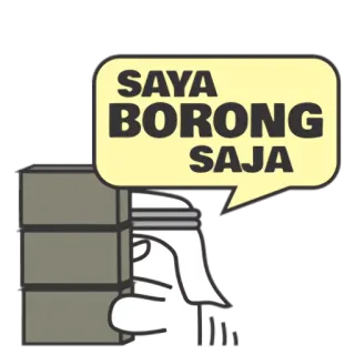 😒 SAYA BORONG SAJA 만화, 텍스트, 말풍선, 캐릭터, 만화, 웃긴 telegram sticker