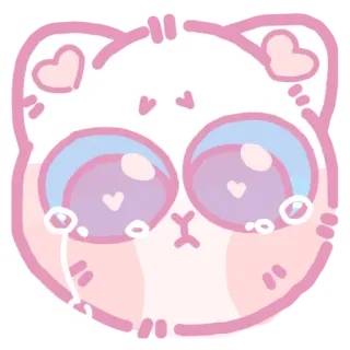😿 кот, животное, милый, розовый, мультфильм, кавай, стикер, плач whatsapp sticker