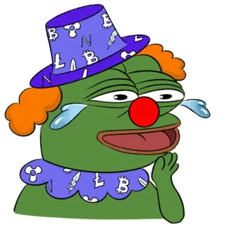 😂 Pepe the Frog ペペ, ピエロ, 暗号資産, ミーム, 泣き telegram sticker