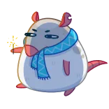 😒 mouse, animal, cute, scarf, winter telegram sticker