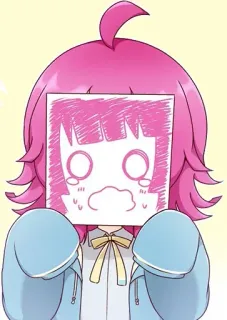 😰 动漫, 可爱, 绘画, 女孩, 粉色头发 telegram sticker