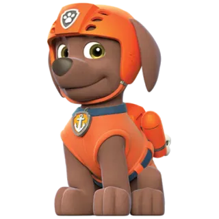 ⚓ Zuma PAW Patrol kartun, anjing, anak anjing, penyelamatan, oranye, helm telegram sticker