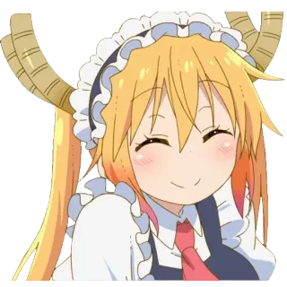 😄 Tohru Miss Kobayashi's Dragon Maid Anime, Dragon, Servante, Mignon, Souriant, Tohru whatsapp sticker