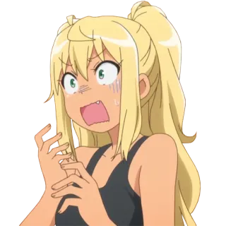 😱 Аниме, Девушка, Выражение, Мультфильм telegram sticker