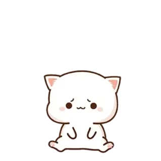 😕 кот, грустный, стикер, милый, эмодзи, каваи telegram sticker