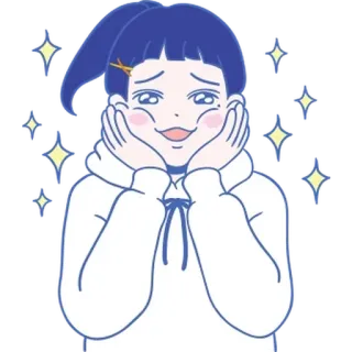 💬 소녀, 반짝이, 귀여운, 후드티 telegram sticker