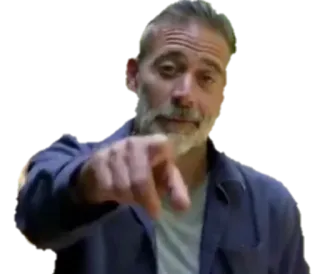 ☝️ Negan The Walking Dead televisão, filme, homem, apontando telegram sticker