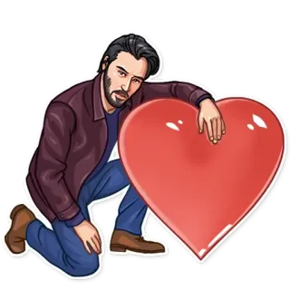 ❤ Keanu Reeves keanu reeves, cuore, attore, celebrità, amore, san valentino telegram sticker