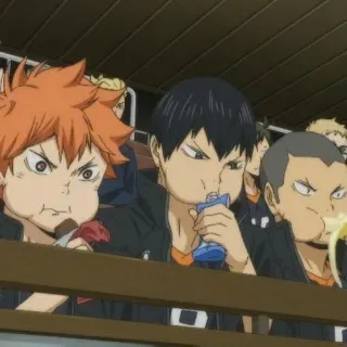 🍙 Hinata Shoyo Haikyuu!! anime, haikyuu, hinata shoyo, kageyama tobio, nishinoya yu telegram sticker