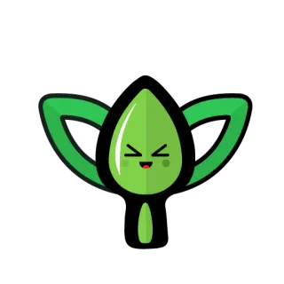 😝 planta, folha, plântula, fofo, kawaii telegram sticker