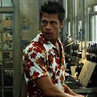 🧼 Tyler Durden Fight Club brad pitt, película, fight club, tyler durden, camisa telegram sticker