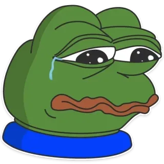😢 Pepe the Frog Meme, Internetmeme, Verdrietig, Huilend, Pepe, Kikker whatsapp sticker