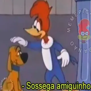 😙 Woody Woodpecker Sossega amiguinho cartoon, woody woodpecker, dog, friend, calm down, meme telegram sticker
