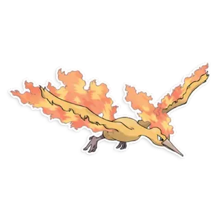 🔥 Moltres Pokemon 火, 传说, 鸟, 宝可梦 whatsapp sticker