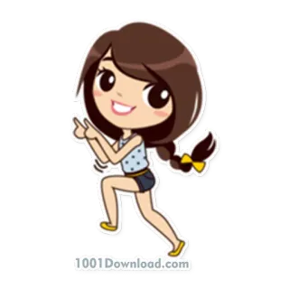 ☺️ cartoon, girl, cheerful, animated, character, kawaii telegram sticker