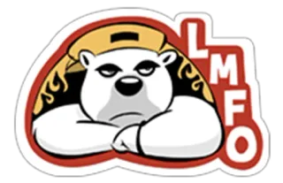 😒 LMFAO Orso polare, Cartone animato, Cappello, Arrabbiato, Divertente telegram sticker