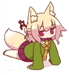 🦊 Anime, Desenho animado, Fofo, Animal, Raposa, Chibi, Kawaii telegram sticker