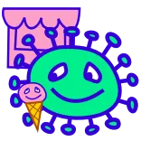 🦠 gelato, cartone animato, adesivo, kawaii, cibo, dolce telegram sticker