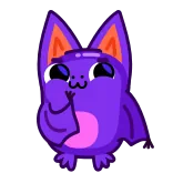 ☺️ コウモリ, かわいい, マンガ, 動物, 紫, カワイイ, ハロウィン telegram sticker