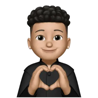 😁 Аватар, Мультфильм, Эмодзи, Сердце, Любовь, Жест whatsapp sticker