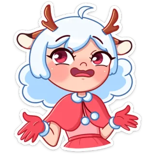 🤷‍♂ милый, персонаж, девушка, олень, мультфильм whatsapp sticker