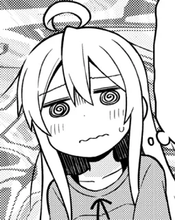 😖 anime, manga, confused, dizzy, cartoon, character whatsapp sticker