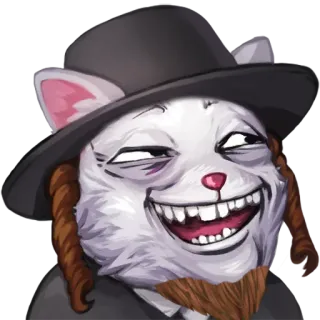 😁 meme, funny, internet meme, cartoon, rabbit, top hat telegram sticker