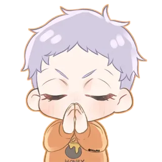 🙏 HONEY chibi, słodkie, anime, miód, kreskówka, ilustracja telegram sticker