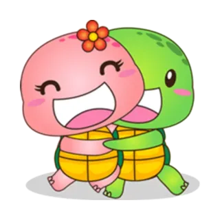 ❤ tartaruga, fofo, animal, desenho animado, kawaii, amizade telegram sticker