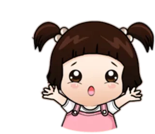 🙌 Cartoon, Mädchen, Süß, Anime, Kawaii, Aufkleber telegram sticker