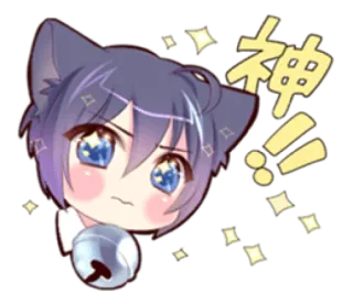 😠 神 kucing, anime, berkilau, imut, kawaii telegram sticker
