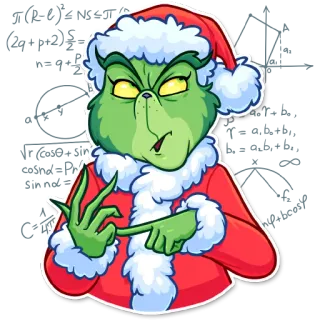 🤔 Grinch Grinch, Navidad, Fiesta, Dibujos animados, Personaje, Santa Claus whatsapp sticker