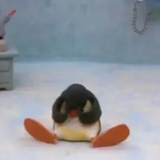😔 Pingu pinguino, animazione in plastilina, cartone animato whatsapp sticker