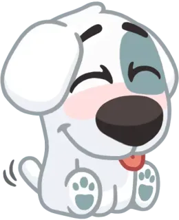 ☺ chien, chiot, mignon, animal, animal de compagnie, sticker, dessin animé, joyeux whatsapp sticker