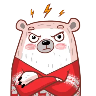 😠 arrabbiato, orso, cartone animato, contrariato, frustrato whatsapp sticker