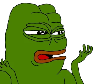 😳 Pepe the Frog mème, grenouille, Pepe, mème Internet, suffisant, geste de la main telegram sticker