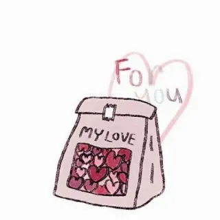 💗 For you MY LOVE cinta, hati, tas, hadiah telegram sticker
