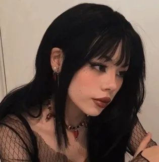 ☁️ femme, fille, brune, portrait, mode, maquillage, style telegram sticker